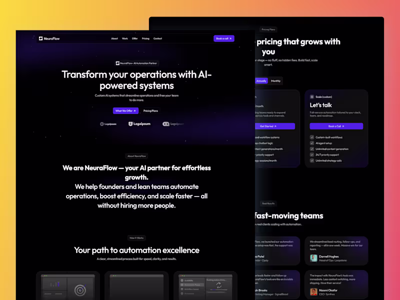 Cover image for NeuraFlow – AI Automation Agency Template