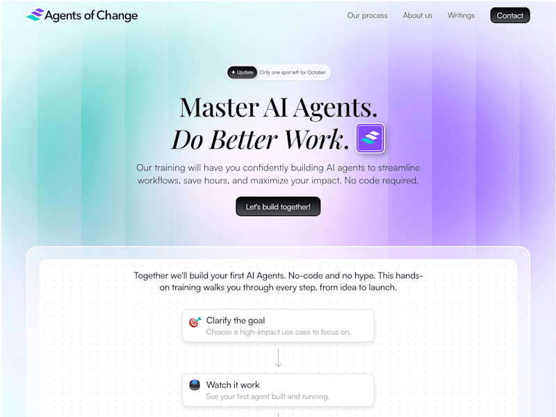 Cover image for Agents of Change Website (Design & Build)