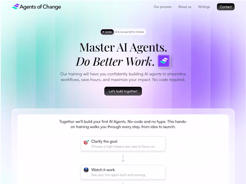Cover image for Agents of Change Website (Design & Build)