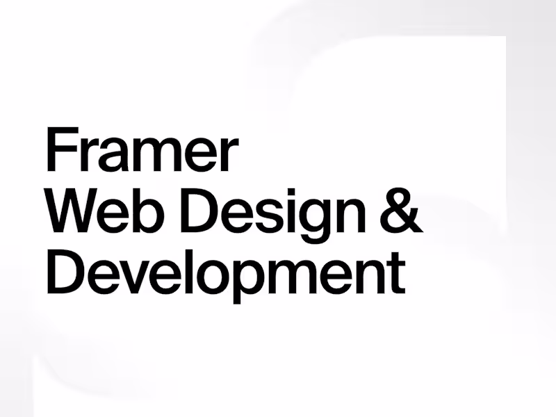 Cover image for Framer Website Design & Development