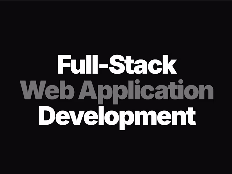 Cover image for Full-Stack Web Application Development
