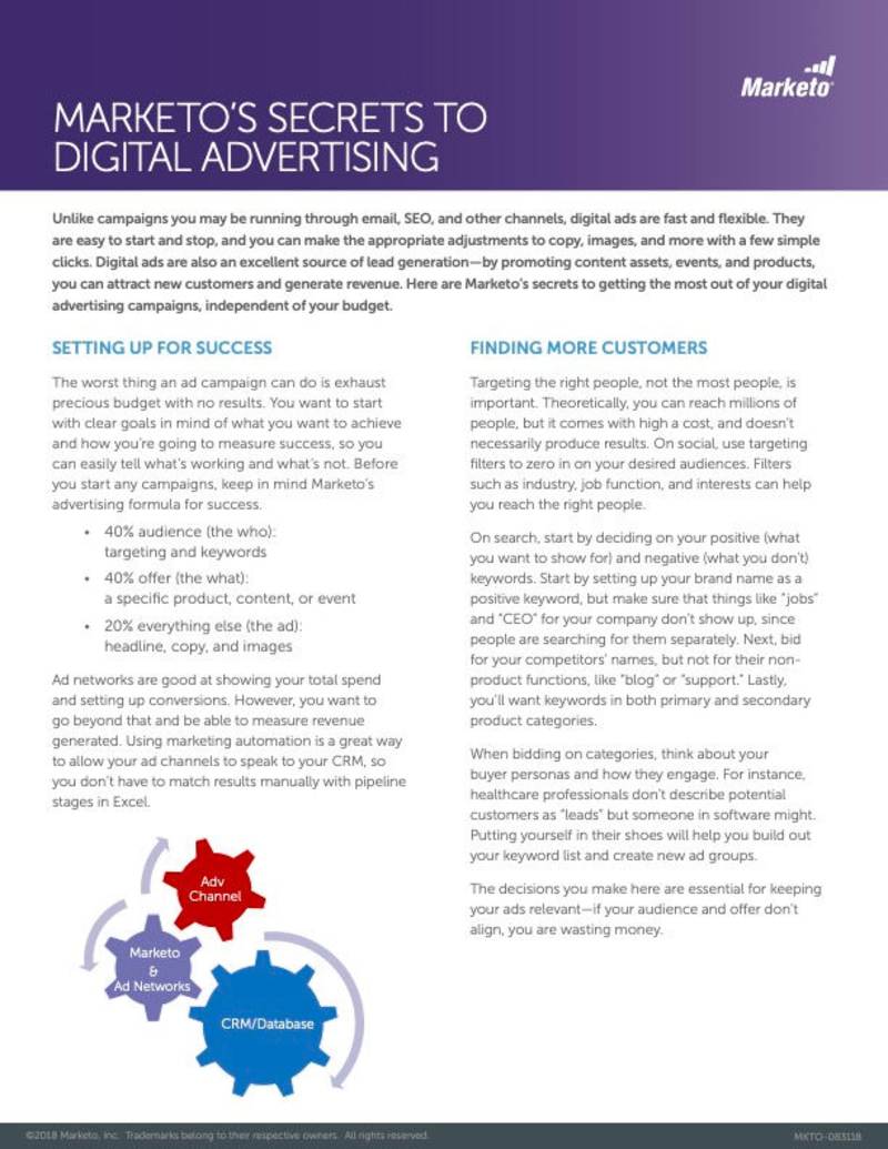 Cover image for Marketo Digital Advertising Cheat Sheet