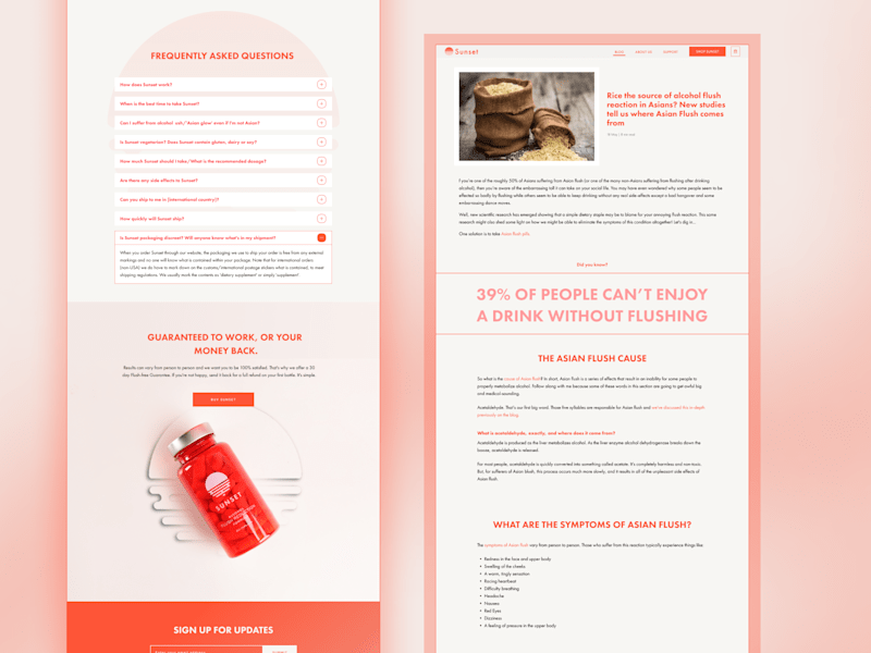 Cover image for Web Design: Sunset FAQ, CTA & Blog
