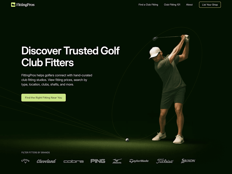 Cover image for FittingPros Golf Club Fitter Website
