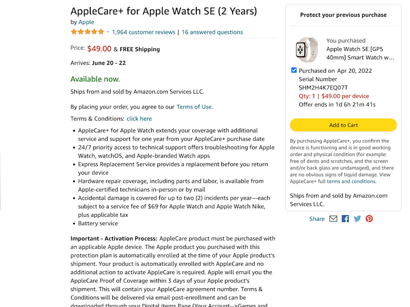 Cover image for Purchase AppleCare+ For Your Apple Products