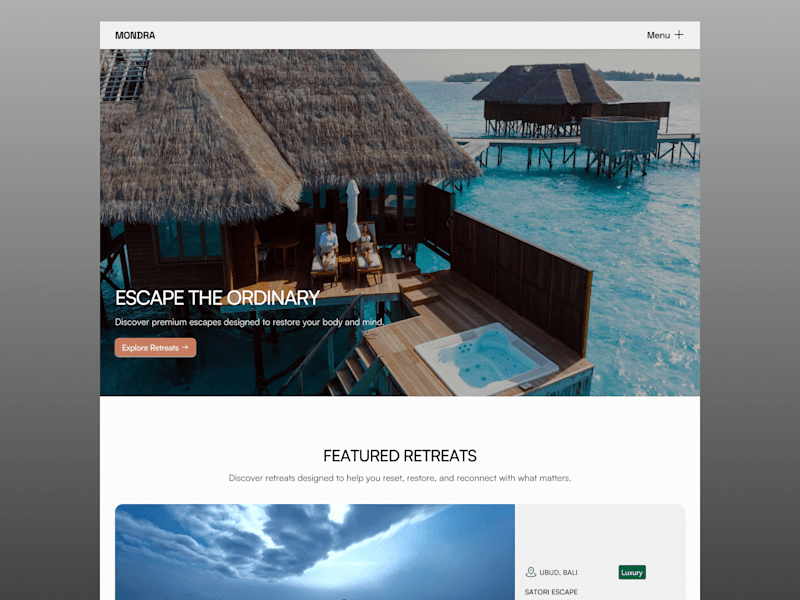 Cover image for Mondra: Framer Template for Wellness Retreats