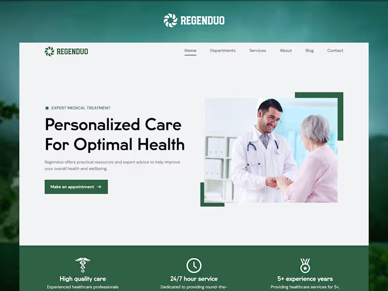 Cover image for Regenduo - Landing Page Design