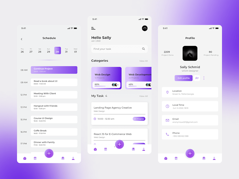 Cover image for Task Management 0.2 ___ App by Sally kutarashvili on Dribbble