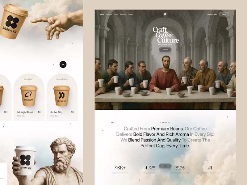 Cover image for Brewlyn Coffee Landing Page Design and Development