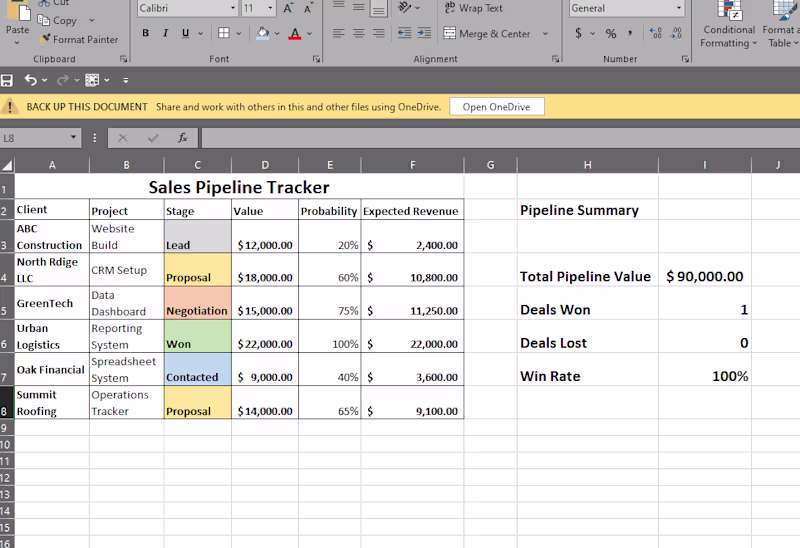 Cover image for Custom spreadsheet system designed to