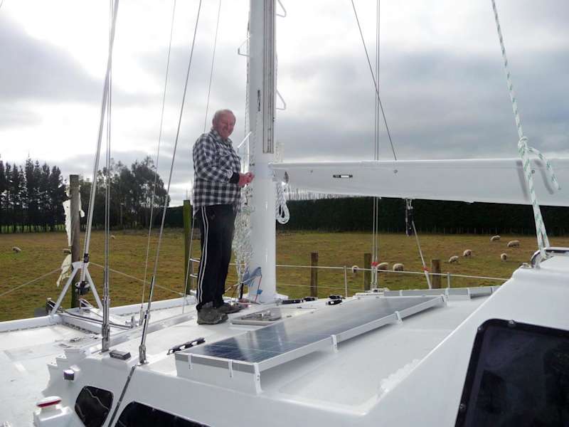 Cover image for Catamaran almost ready to leave Canterbury paddock