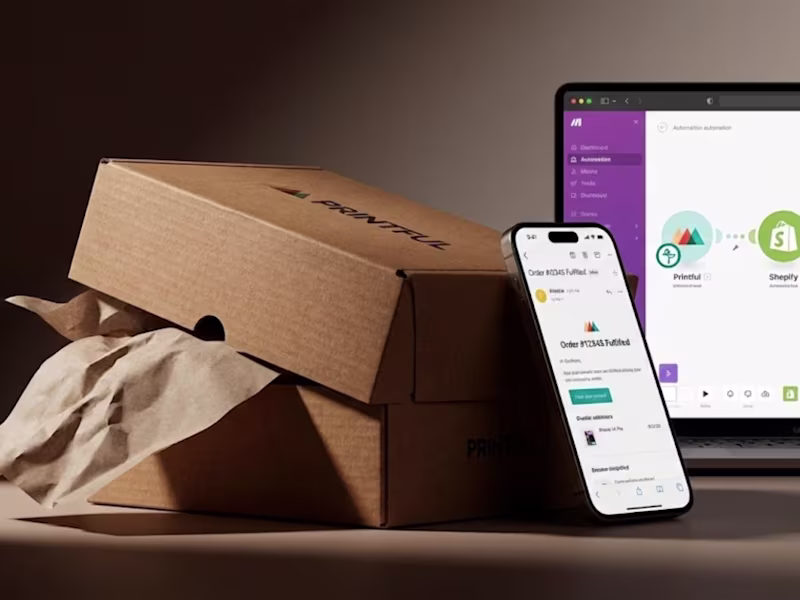 Cover image for Order Update Automation with Make, Printful & Shopify