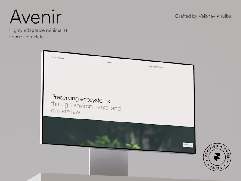 Cover image for Avenir: Framer Template