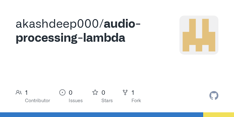 Cover image for Audio Processing API Deployment on AWS Lambda