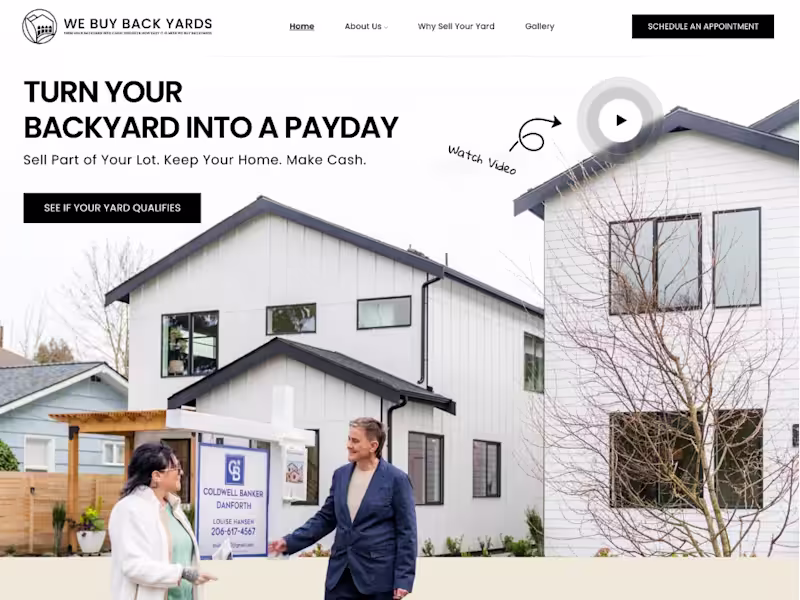 Cover image for We Buy Back Yards Real-Estate Website Design