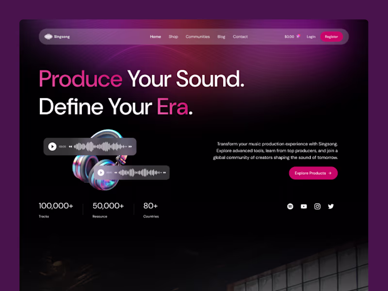 Cover image for Singsong - Music Shop & Creator Website