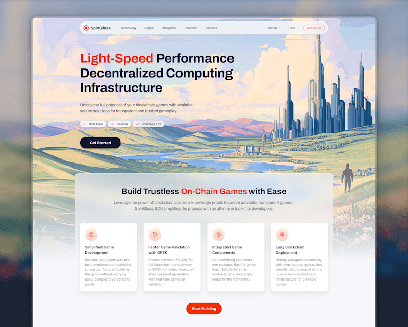 Cover image for SpinGlass - Landing Page for a Blockchain Startup
