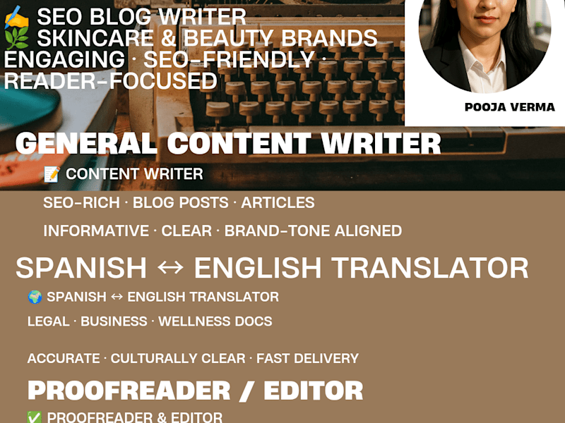 Cover image for Writing|Translation Project|Skincare•SEOBlog•LegalTranslation