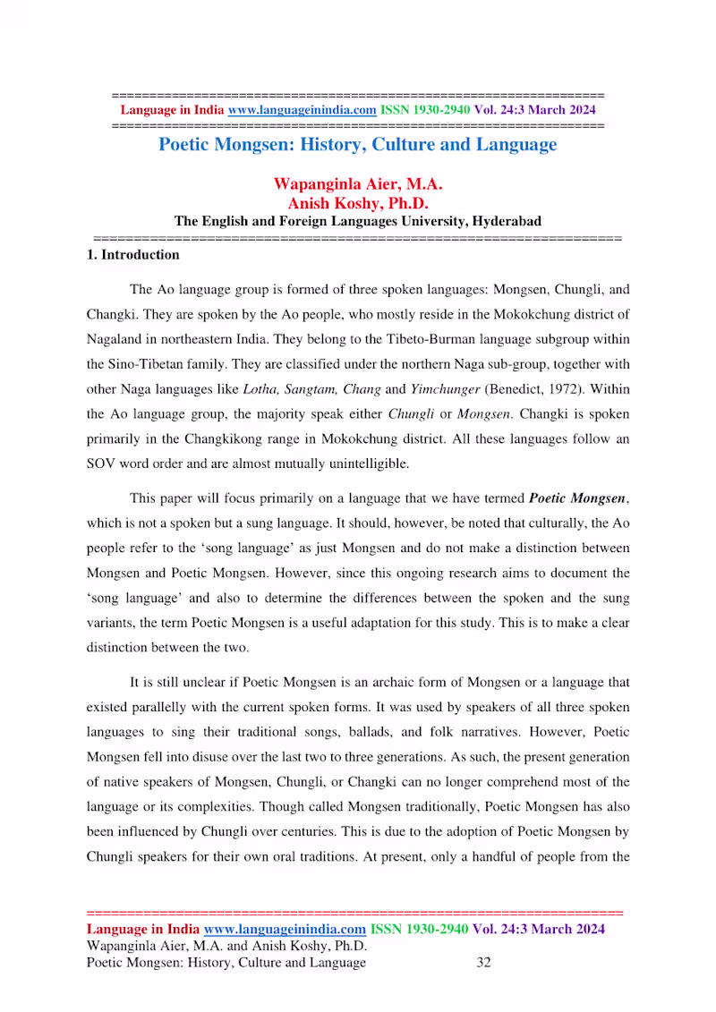 Cover image for Poetic Mongsen: History, Culture and Language