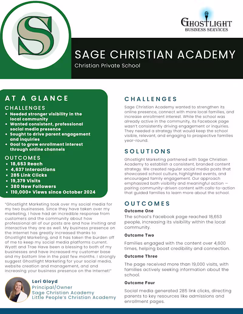 Cover image for Sage Christian Academy Case Study
