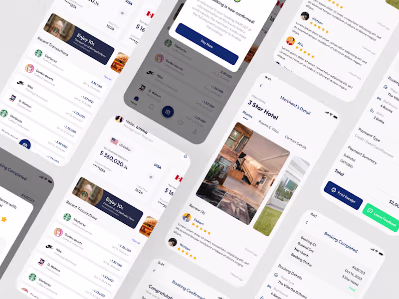 Cover image for UI/UX Design for Financial App with Merchant Booking 