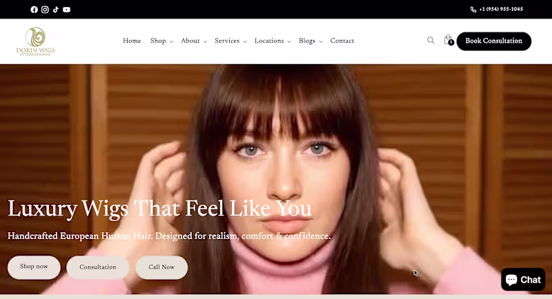 Cover image for Dorin Wigs International – Store Visual & UX Refinement