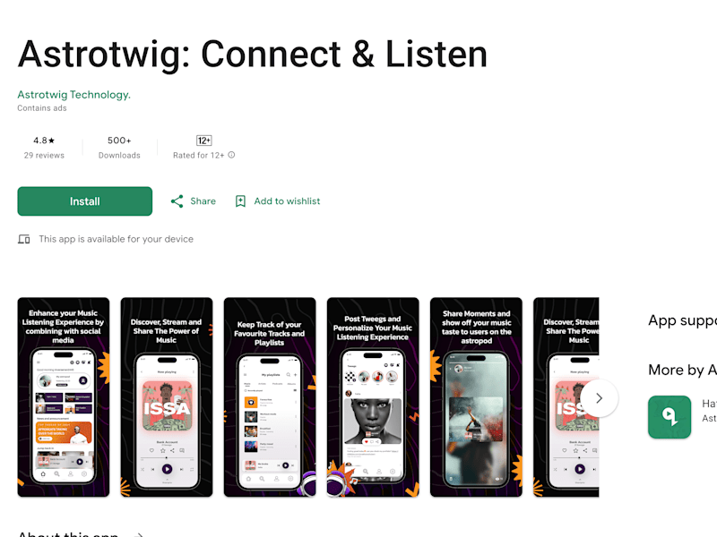Cover image for Astrotwig: Connect & Listen - Apps on Google Play