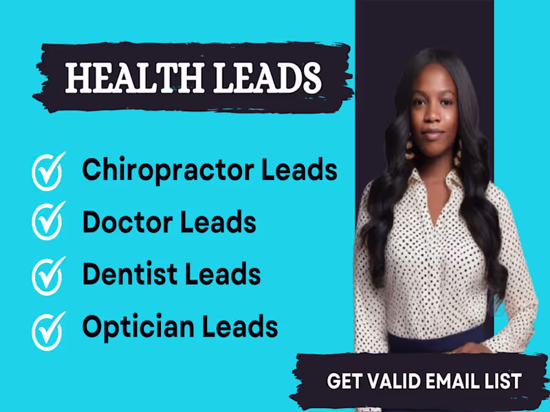 Cover image for I will create a list of doctors dentists chiropractors emails.