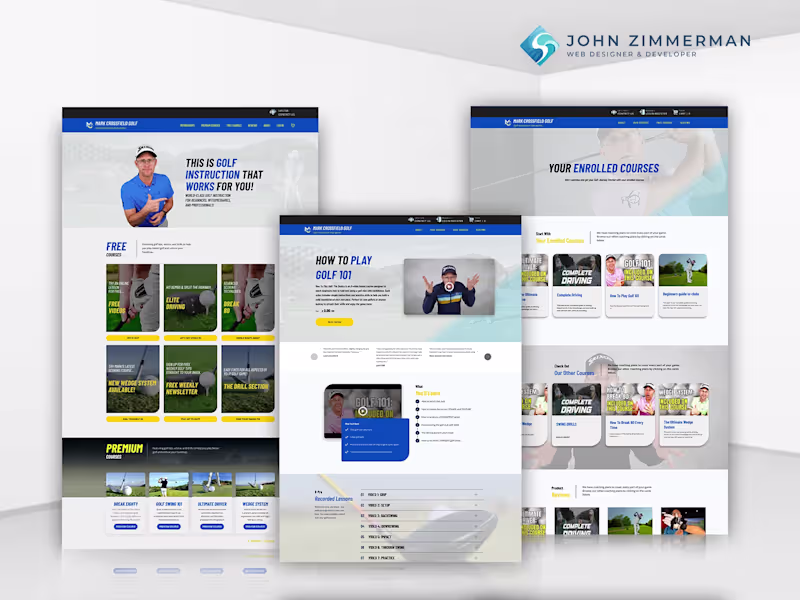 Cover image for Custom Kajabi Website & Course Platform for Mark Crossfield Golf