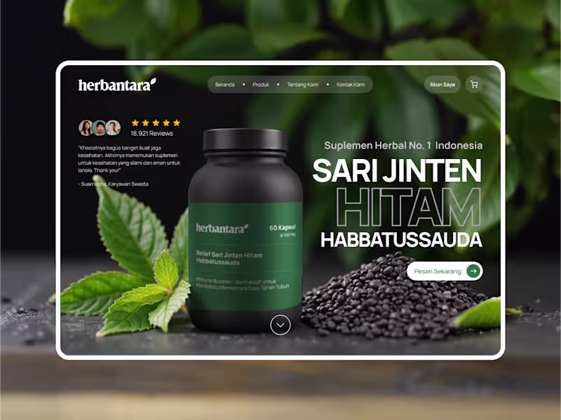 Cover image for Landing Page Ecommerce for Supplement Herbal