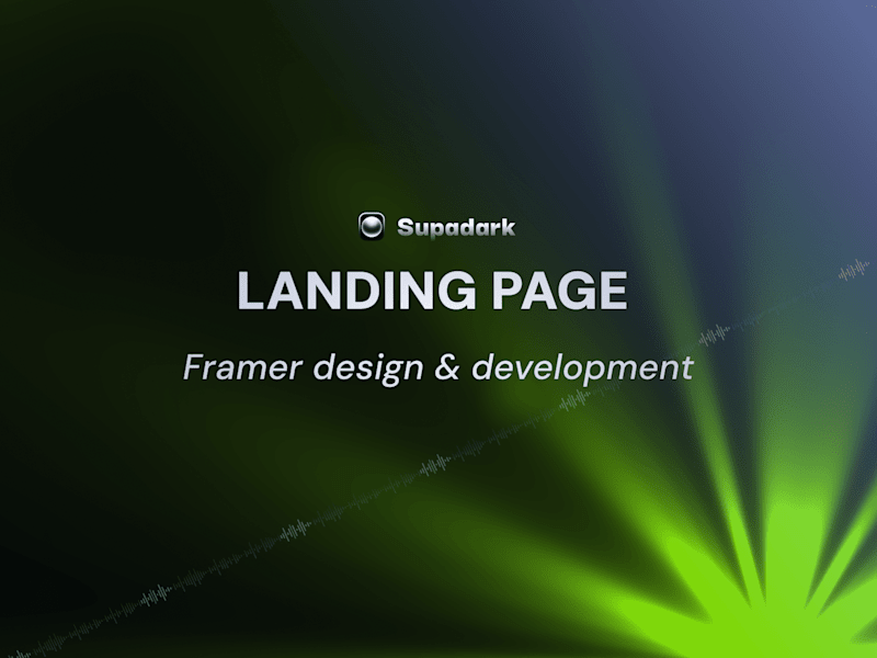 Cover image for Framer Landing Page Design & Development