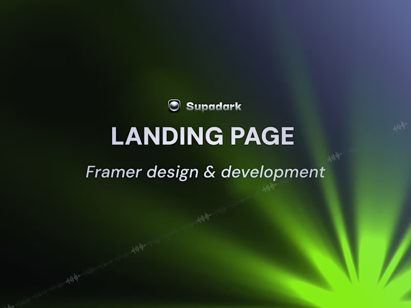 Cover image for Framer Landing Page Design & Development