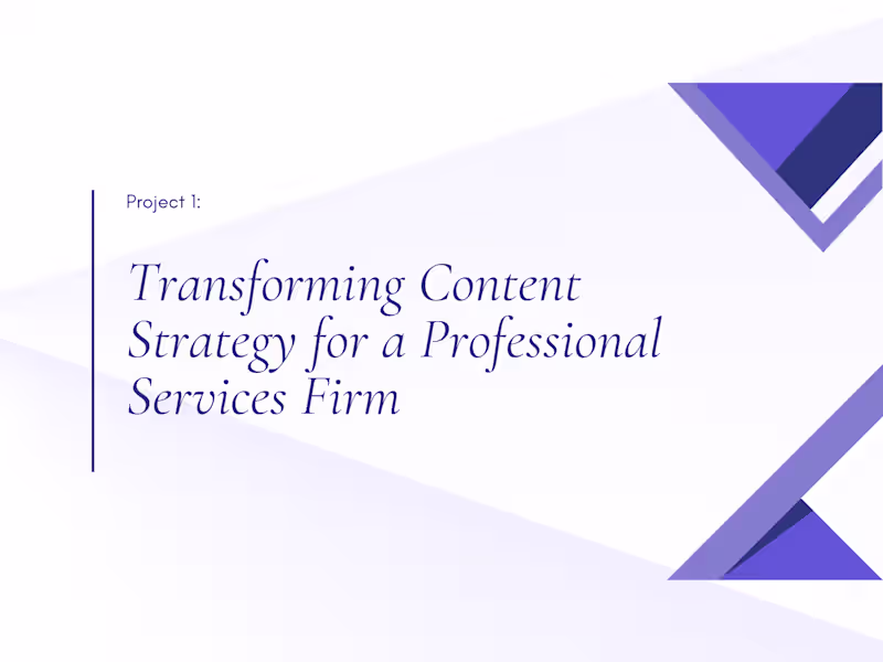 Cover image for Transforming Content Strategy For a Professional Services Firm
