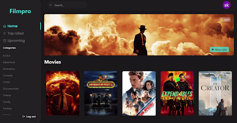 Cover image for Modern movie web app built using React.js and Firebase