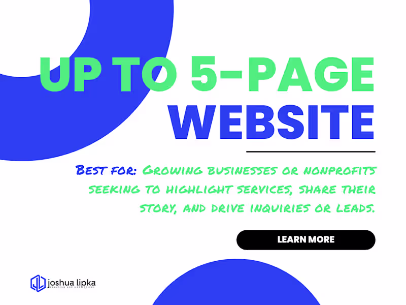 Cover image for Up to 5-Page Website Design (Squarespace, Wix, or Kajabi)