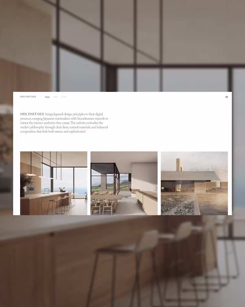 Cover image for Mix.Partners—where Japandi principles meet digital design. C...