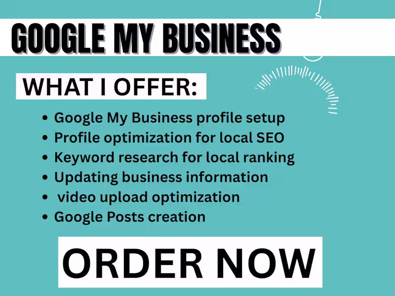 Cover image for I will optimize google my business profile for local SEO