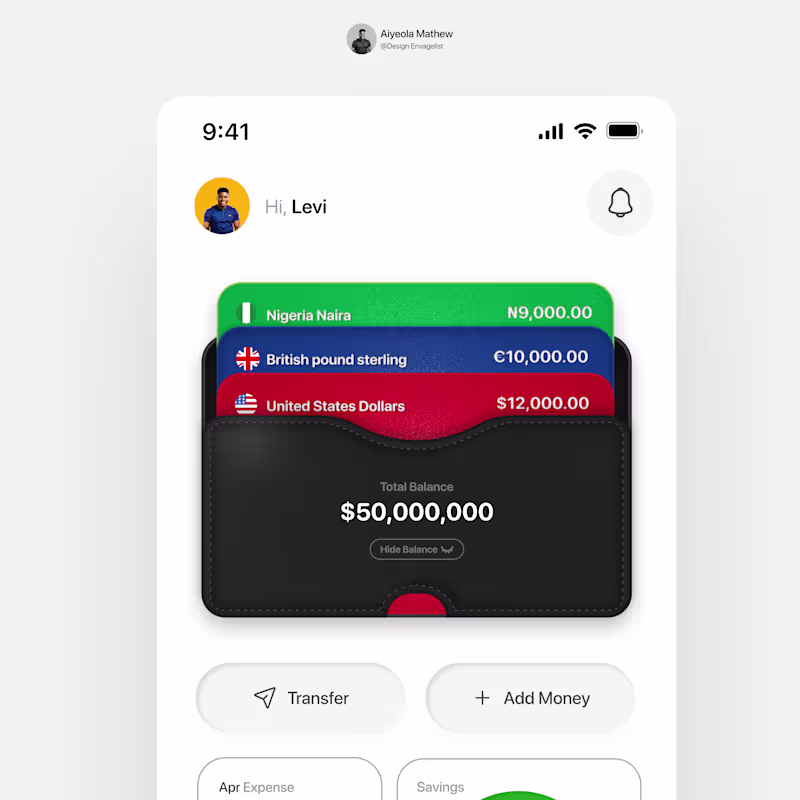 Cover image for Clean Multi-Currency Wallet App – Sleek, User-Friendly