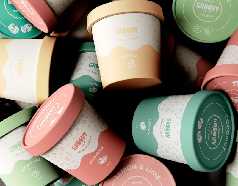 Cover image for Groovy vegan ice cream - Brand Identity design