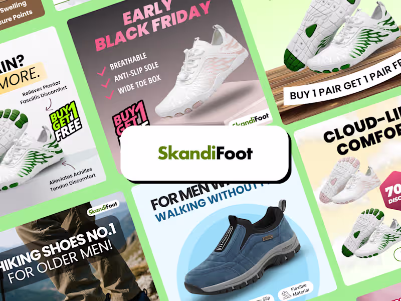 Cover image for 10.84X ROAS — DTC Footwear Meta Ads (Skandifoot)