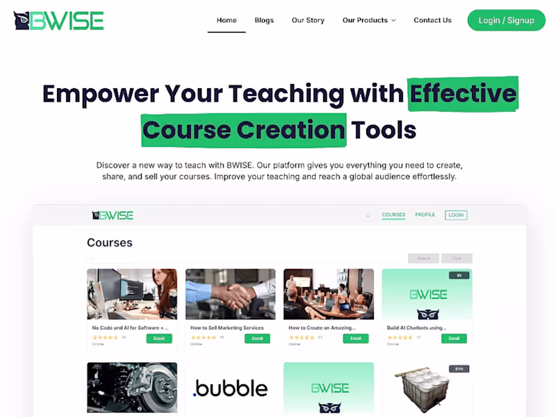 Cover image for Bwise: Empower Your Teaching with Course Creation Tools🎓
