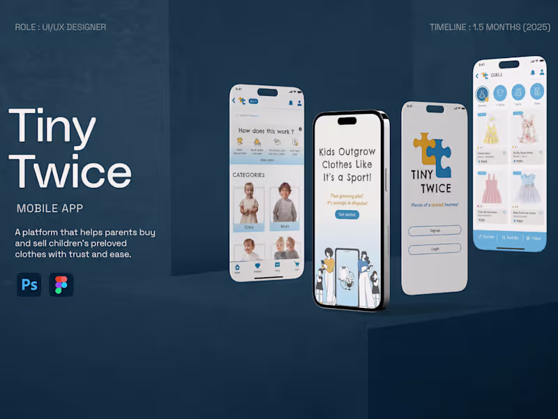 Cover image for Tiny Twice- UI/UX Design Case Study - Khushi Rathod