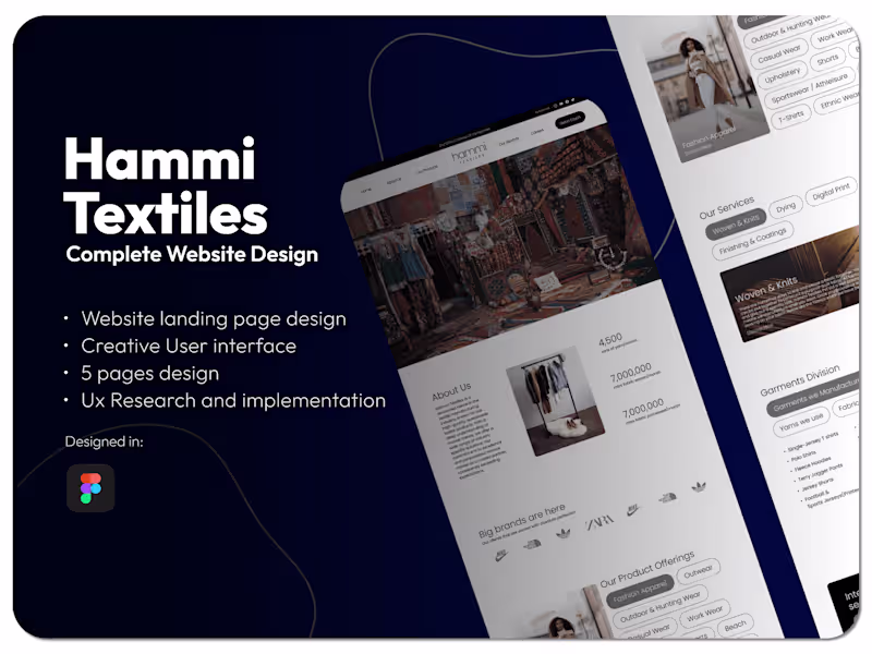 Cover image for Textile Website design