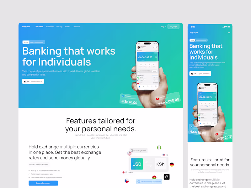 Cover image for Payflow: Website & App Design