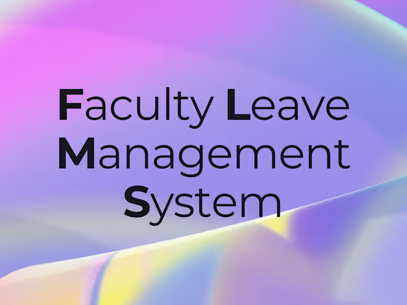 Cover image for Faculty Leave Management System