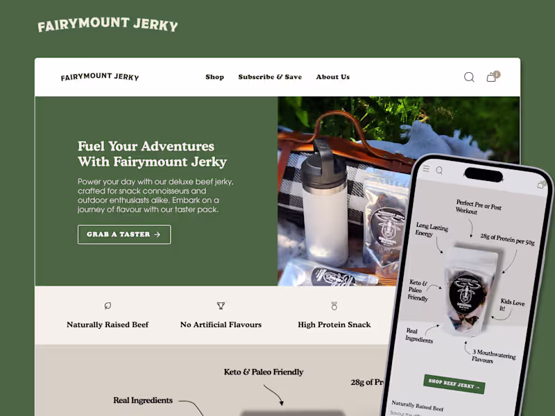 Cover image for Shopify Design: Creating A New E-Com Store for Fairymount Jerky