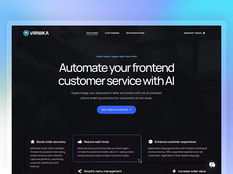 Cover image for Virnika AI Rebrand & Landing Page Redesign