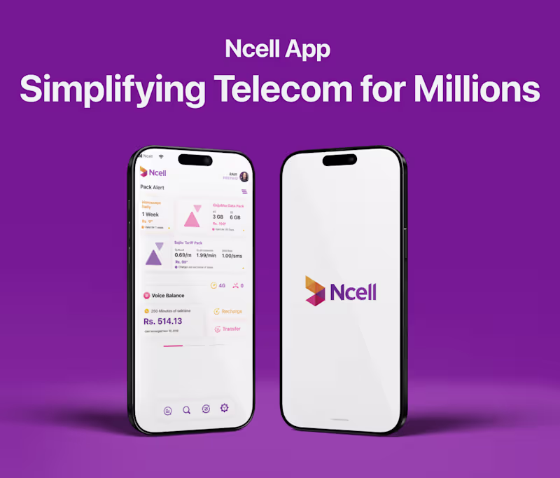 Cover image for Ncell App – Large-Scale Mobile App Design