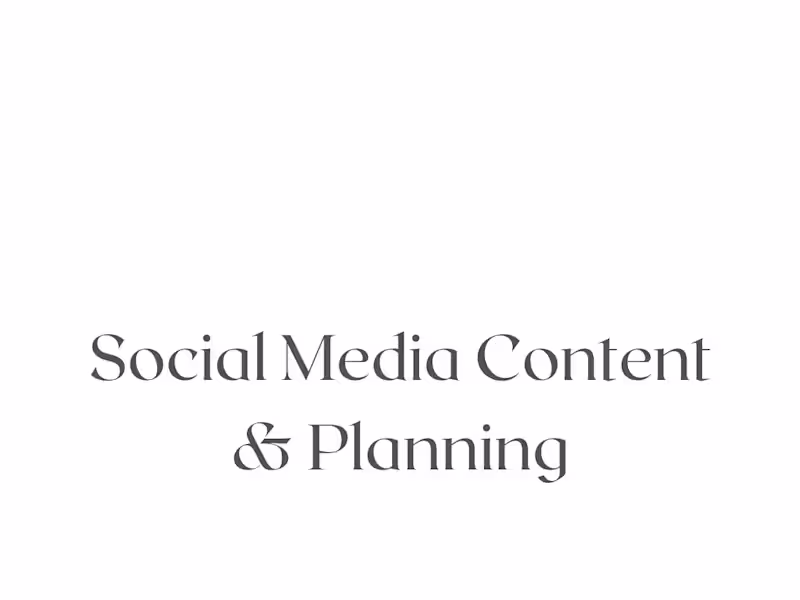Cover image for Social Media Content & Planning