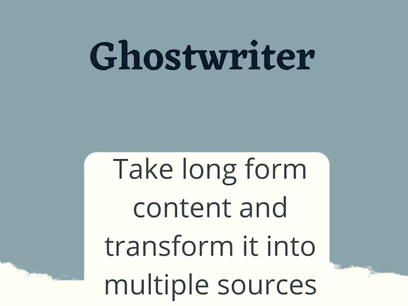 Cover image for Ghostwriter to extract the value from your content. 